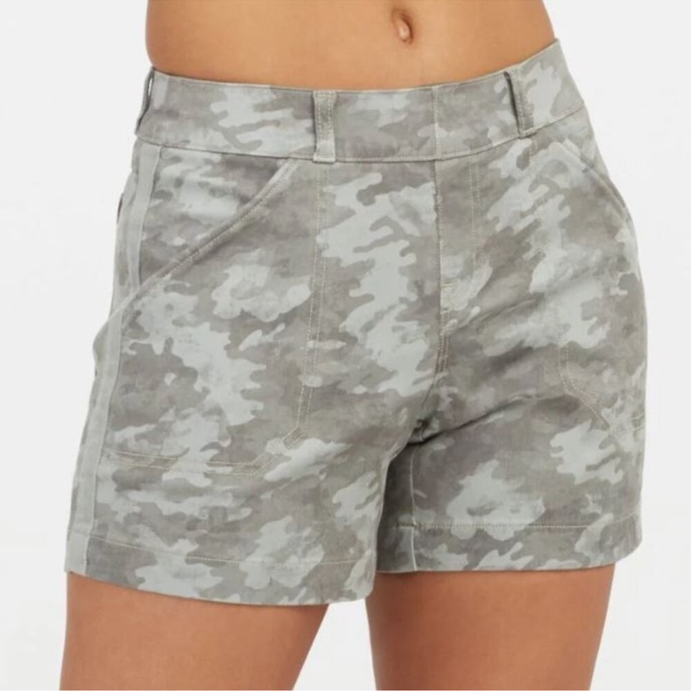SPANX Stone Wash Camo 4" Stretch Twill Pull On Shorts XS and XL NWT